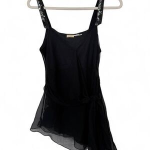 Vintage Y2K Max Studio Special Edition 100% Silk Sequin Black Cami Top M